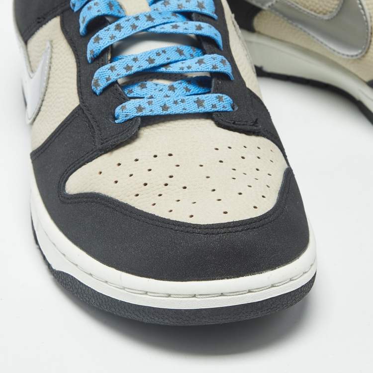 Pre Owned Nike Dunk Starry Laces Size 45 Multicolor Leather and Suede Low Top Sneakers