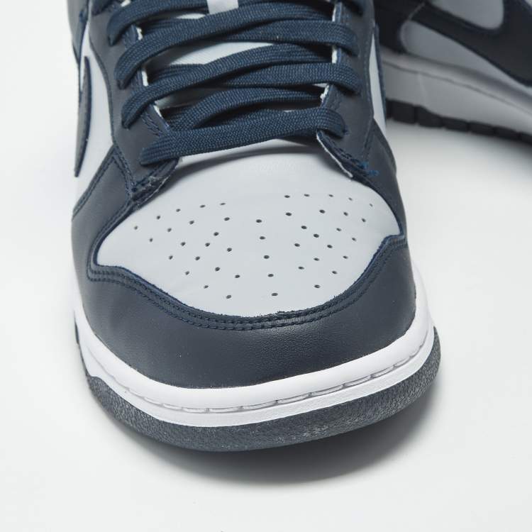 Pre Owned Nike Dunk Low Size 44.5 Two Tone Leather Lace Up Sneakers