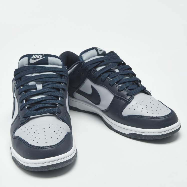 Pre Owned Nike Dunk Low Size 44.5 Two Tone Leather Lace Up Sneakers