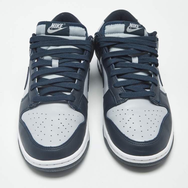 Pre Owned Nike Dunk Low Size 44.5 Two Tone Leather Lace Up Sneakers