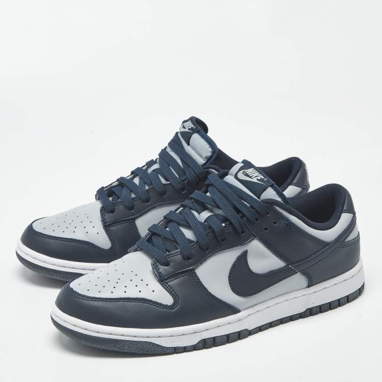 Pre Owned Nike Dunk Low Size 44.5 Two Tone Leather Lace Up Sneakers