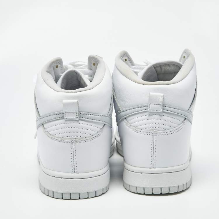 مملوكة مسبقًا حذاء رياضي نايك دانك هاي جلد أبيض رقبة عالية مقاس 43