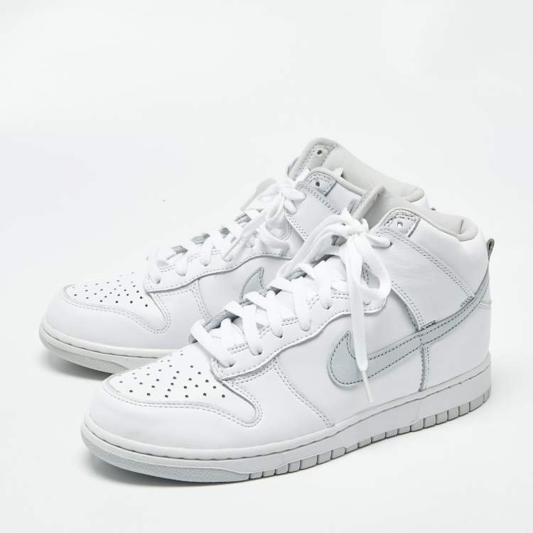 مملوكة مسبقًا حذاء رياضي نايك دانك هاي جلد أبيض رقبة عالية مقاس 43
