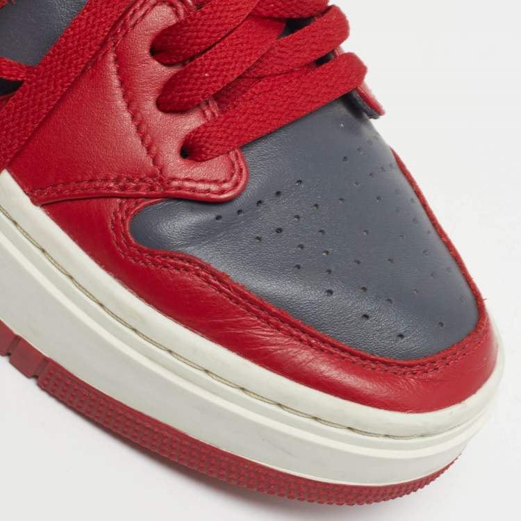 Pre Owned Nike Air Jordan 1 Low Size 38 Grey Leather Elevate "UNLV" Low Top Sneakers