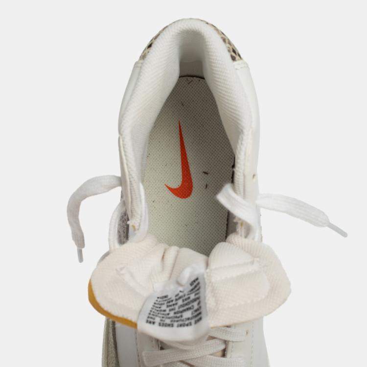 Pre Owned Nike Blazer Mid '77 Vintage Grey/White Suede And Snakeskin Embossed High Top Sneakers Size 42