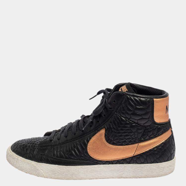 zoom Onmogelijk isolatie Nike Black/Bronze Quilted Leather Blazer High Top Sneakers Size 40 Nike |  TLC