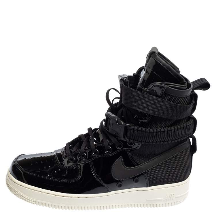 Zorgvuldig lezen Kosmisch kroon Nike Air Force 1 Black Patent Leather And Nylon Special Force Sneakers Size 42  Nike | TLC