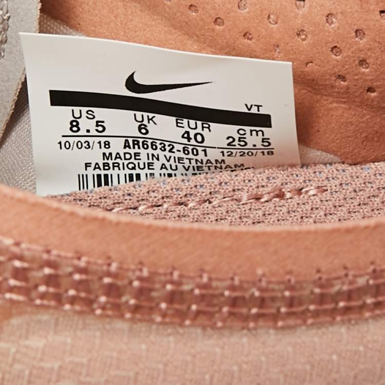 Pre Owned Nike Air Vapormax  Orange/Grey PVC  Lace Up Sneakers Size 40