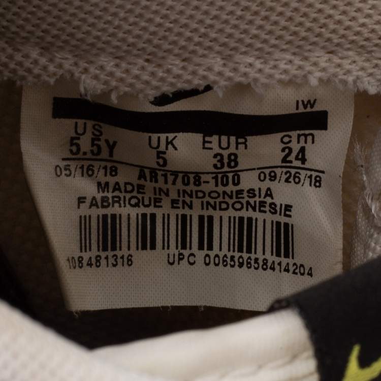 Pre Owned Nike White/Black Leather Nike Air Force 1 Utility Low Top Sneakers Size 38
