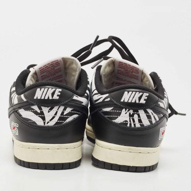 Pre Owned Nike Black Leather SB Dunk Low Sneakers Size 38.5