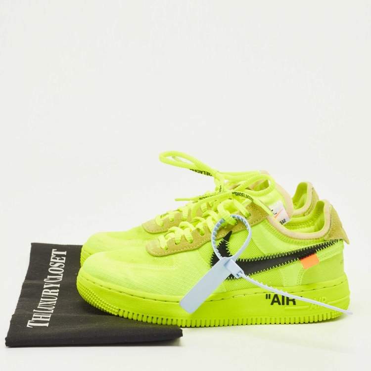 Pre Owned Nike Air Green Suede and Mesh Force 1 Low Sneakers Size 36.5