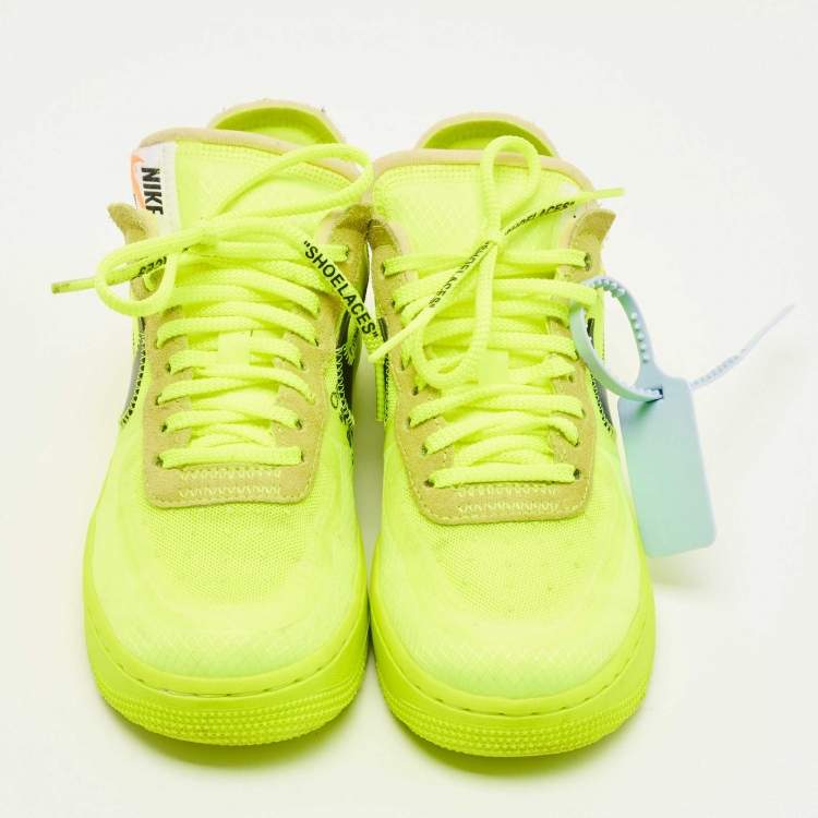 Pre Owned Nike Air Green Suede and Mesh Force 1 Low Sneakers Size 36.5