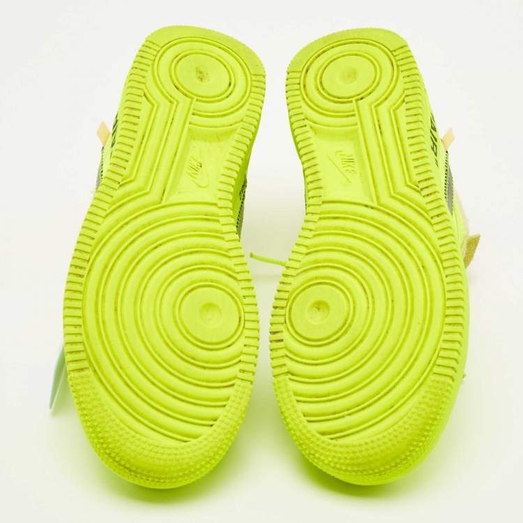 Pre Owned Nike Air Green Suede and Mesh Force 1 Low Sneakers Size 36.5