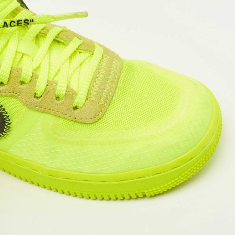 Pre Owned Nike Air Green Suede and Mesh Force 1 Low Sneakers Size 36.5