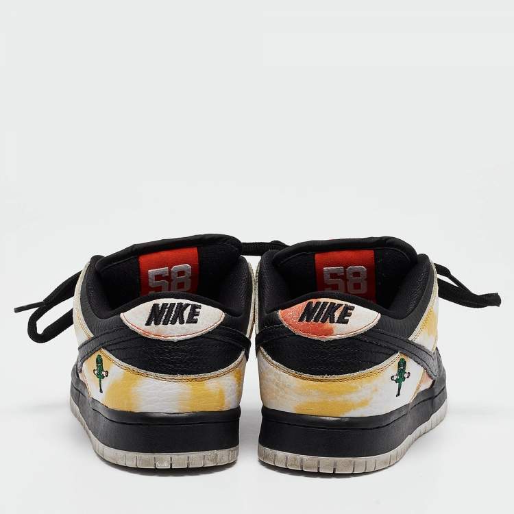 Pre Owned Nike Multicolor Leather SB Dunk Low Raygun Tie-Dye Sneakers Size 38.5