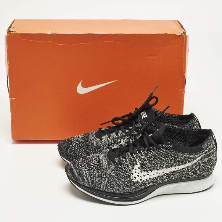 Pre Owned Nike x Sacai White/Black Knit Fabric Racer Oreo 2  Lace Up Sneakers Size 36.5       