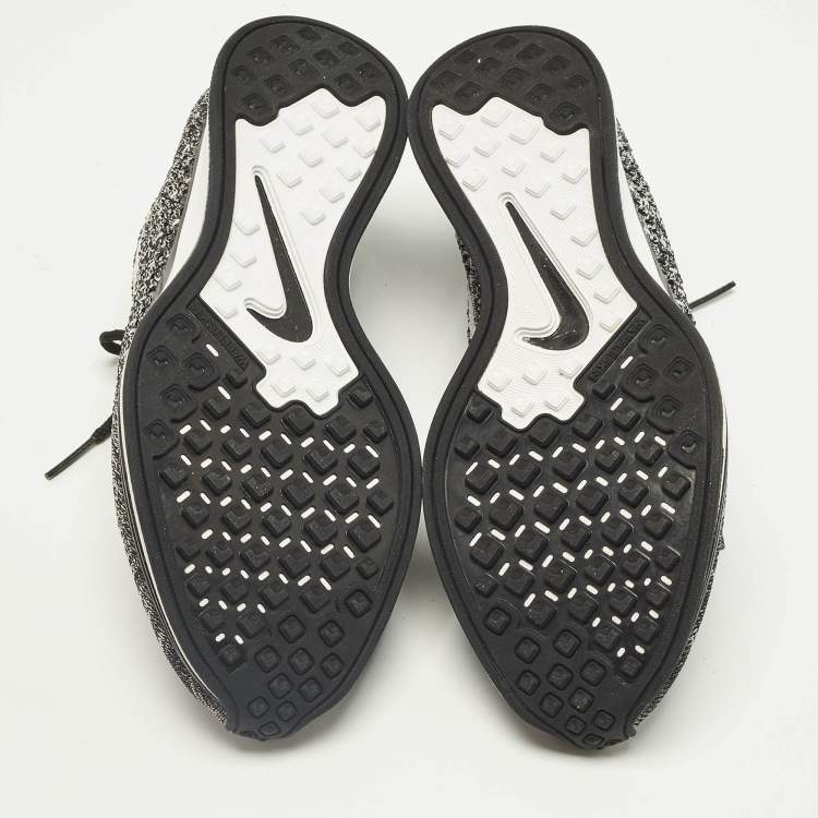 Pre Owned Nike x Sacai White/Black Knit Fabric Racer Oreo 2  Lace Up Sneakers Size 36.5       