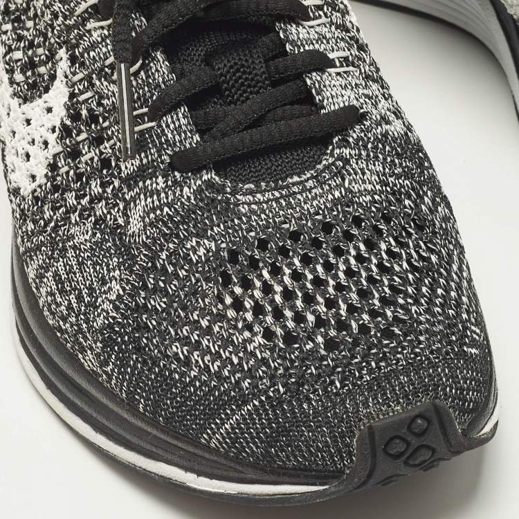 Pre Owned Nike x Sacai White/Black Knit Fabric Racer Oreo 2  Lace Up Sneakers Size 36.5       