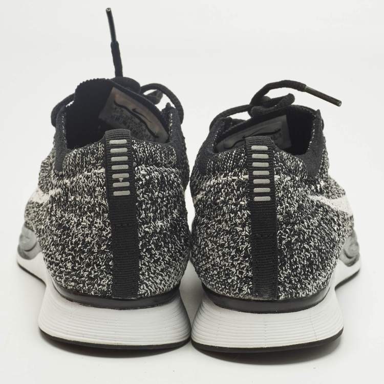 Pre Owned Nike x Sacai White/Black Knit Fabric Racer Oreo 2  Lace Up Sneakers Size 36.5       