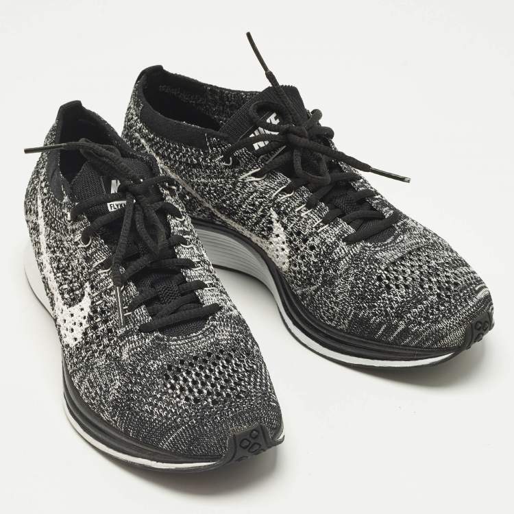 Pre Owned Nike x Sacai White/Black Knit Fabric Racer Oreo 2  Lace Up Sneakers Size 36.5       