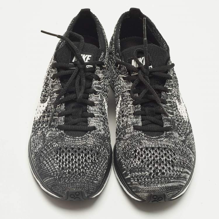Pre Owned Nike x Sacai White/Black Knit Fabric Racer Oreo 2  Lace Up Sneakers Size 36.5       