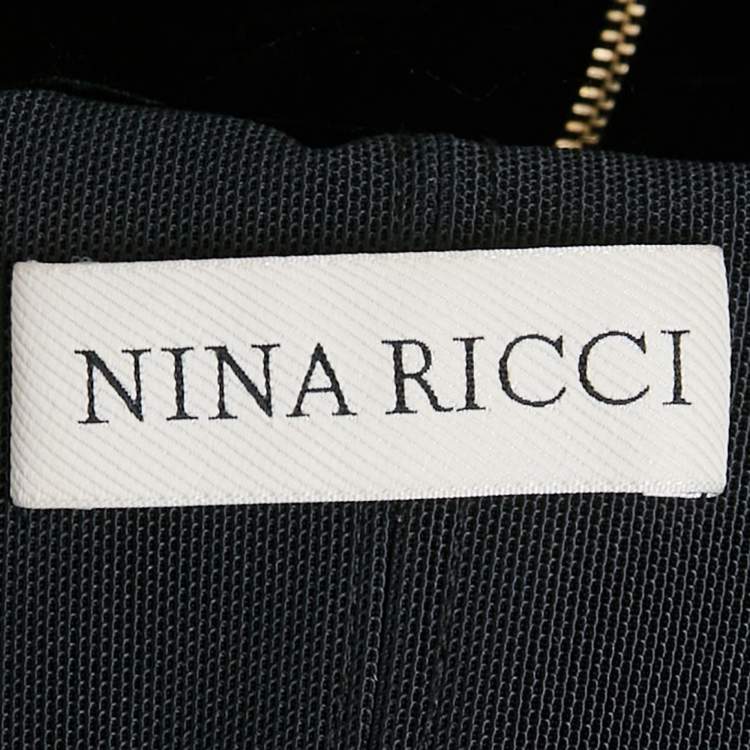 Pre Owned Nina Ricci Velvet Tulle Trim Velvet Mini Dress XXS