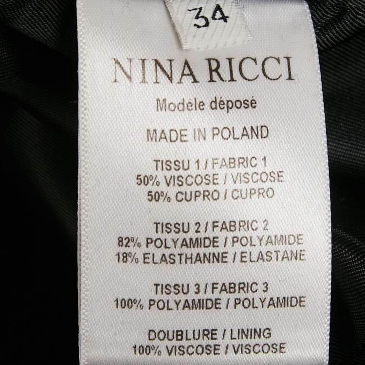 Pre Owned Nina Ricci Velvet Tulle Trim Velvet Mini Dress XXS