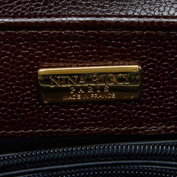Pre Owned Nina Ricci Brown Leather Flap Shoulder Bag