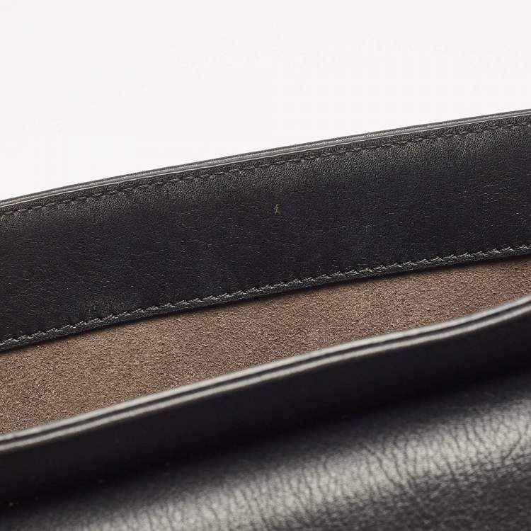 Pre Owned Nina Ricci Black Leather and Suede Marché Chain Shoulder Bag