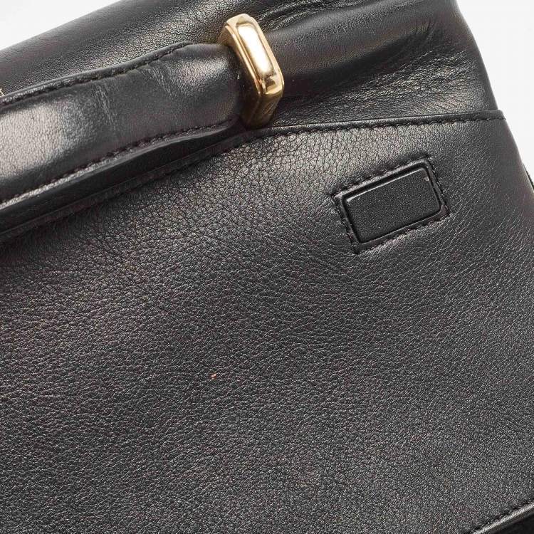 Pre Owned Nina Ricci Black Leather and Suede Marché Chain Shoulder Bag