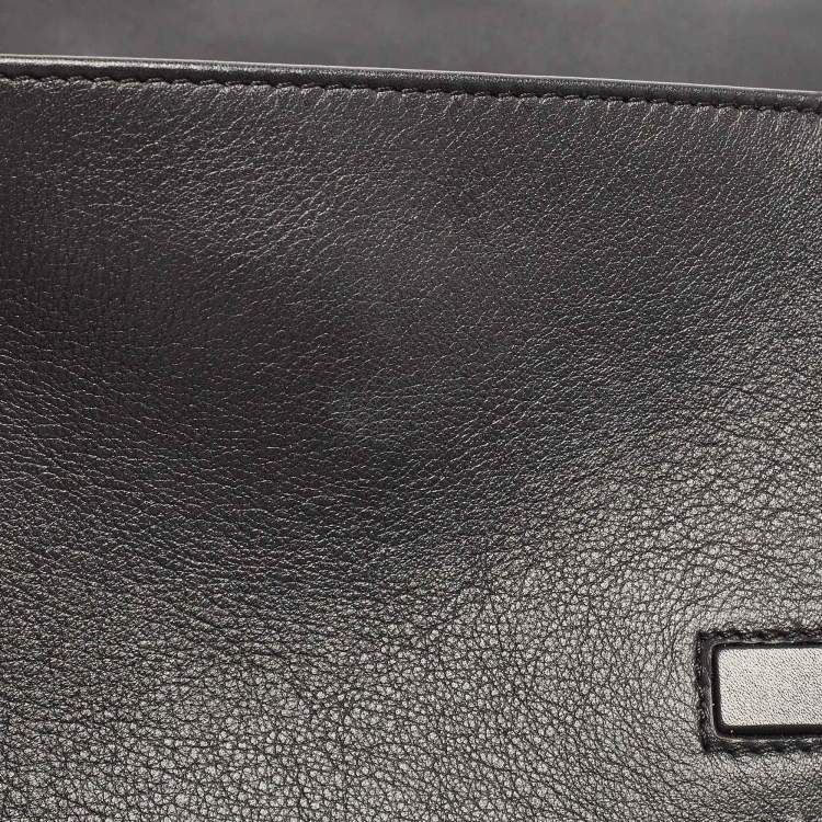Pre Owned Nina Ricci Black Leather and Suede Marché Chain Shoulder Bag
