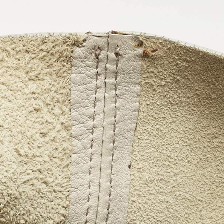 Pre Owned Nina Ricci Beige/Cream Leather and Lizard Ondine Cabas Tote