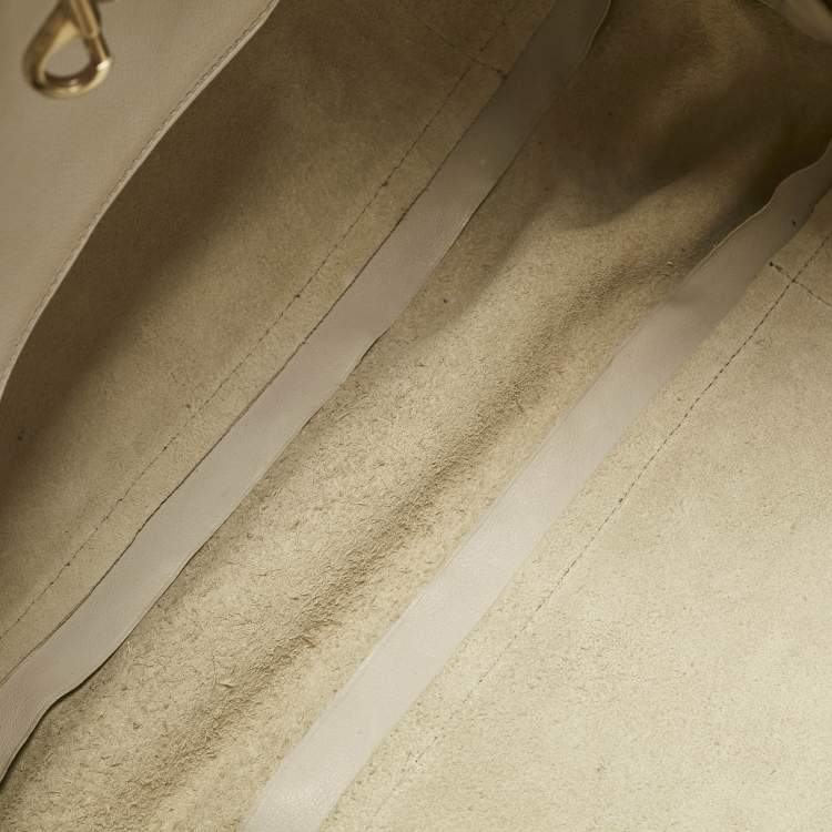 Pre Owned Nina Ricci Beige/Cream Leather and Lizard Ondine Cabas Tote