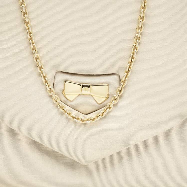 Pre Owned Nina Ricci Beige Fabric Bow Flap Chain Shoulder Bag