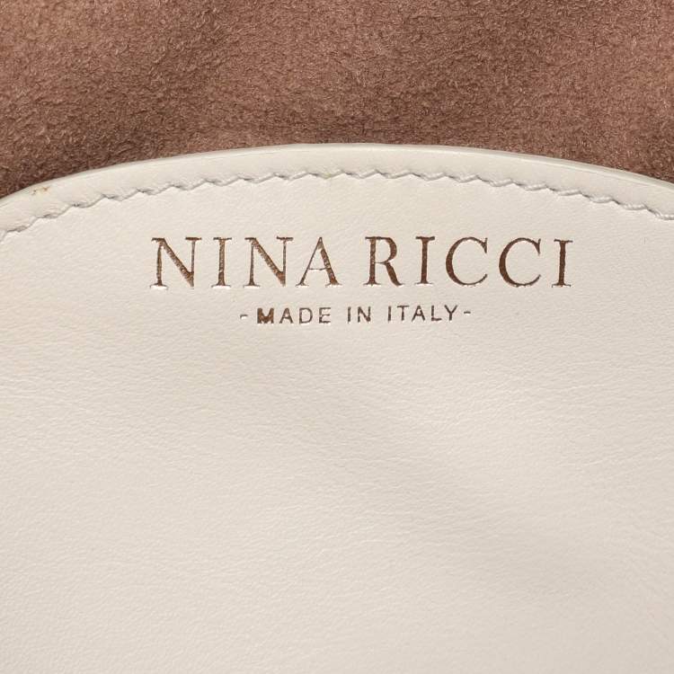 Pre Owned Nina Ricci Cream Leather Clutch