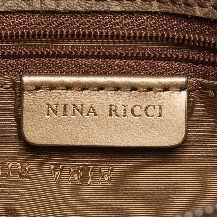 مملوكة مسبقًا Nina Ricci Printed Brown/Bronze Leather Tote