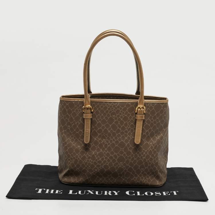 مملوكة مسبقًا Nina Ricci Printed Brown/Bronze Leather Tote