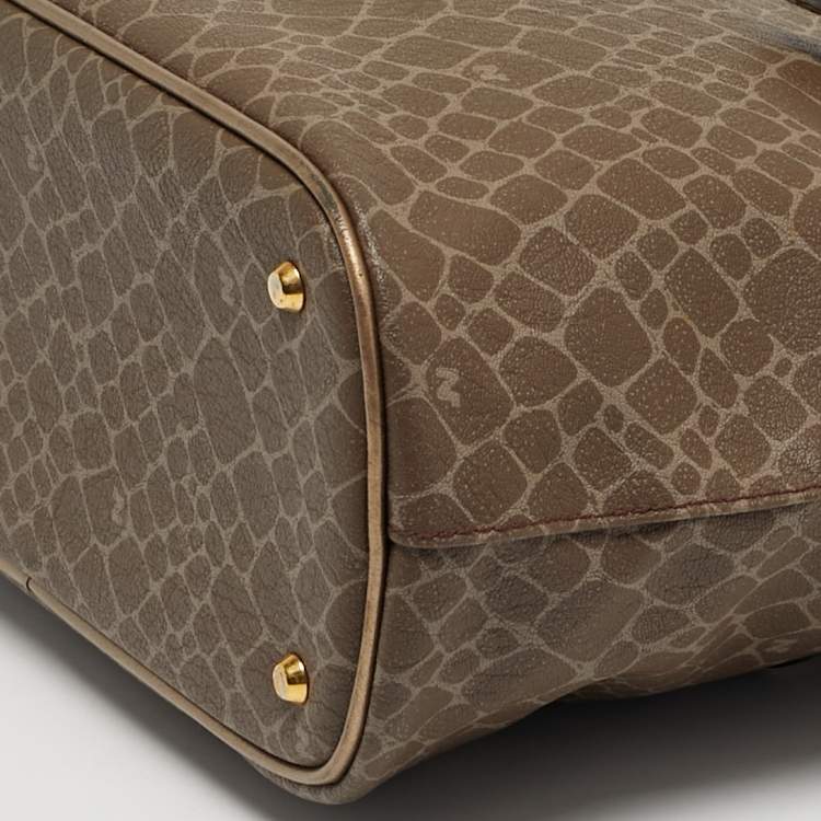 مملوكة مسبقًا Nina Ricci Printed Brown/Bronze Leather Tote