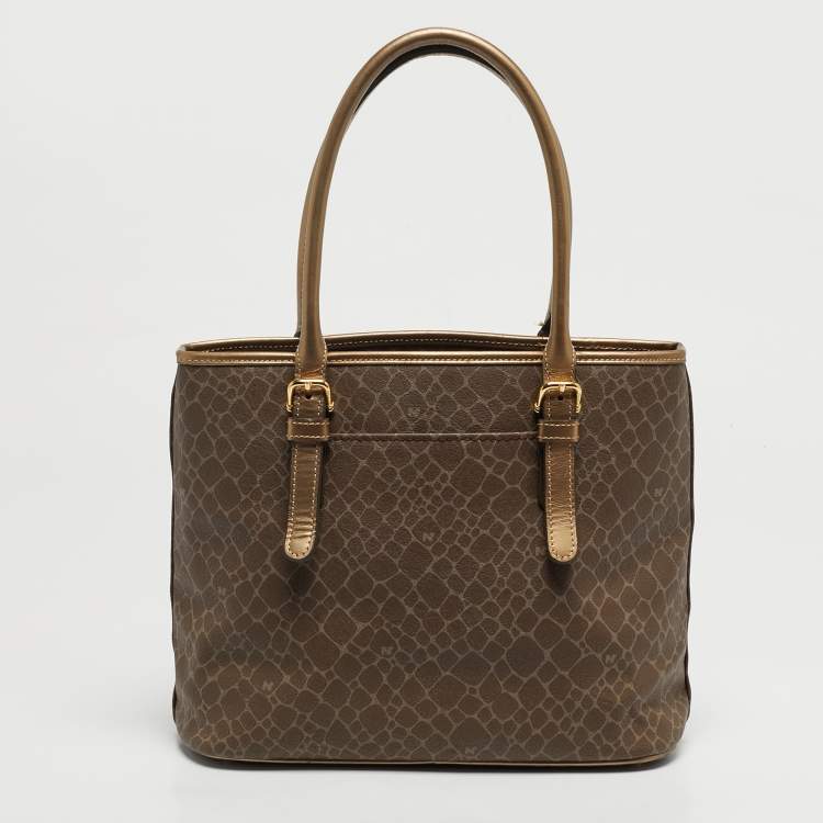 مملوكة مسبقًا Nina Ricci Printed Brown/Bronze Leather Tote