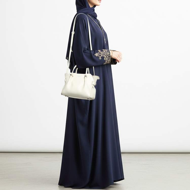 Pre Owned Nina Ricci Marche Small White Leather and Suede Tote