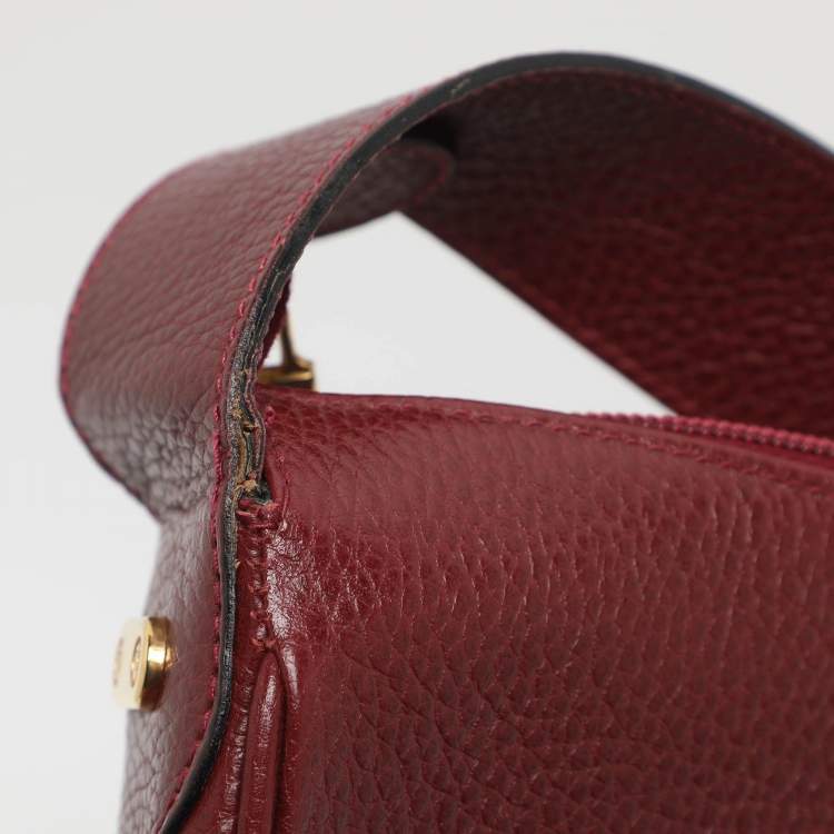 Pre Owned Nina Ricci Red Leather Hobo