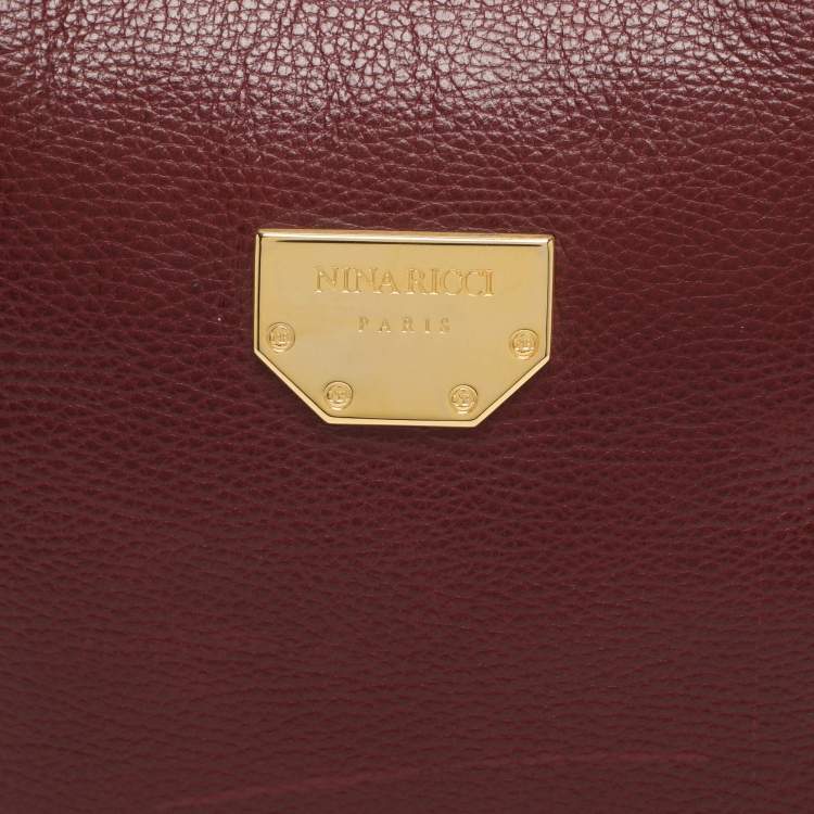 Pre Owned Nina Ricci Red Leather Hobo