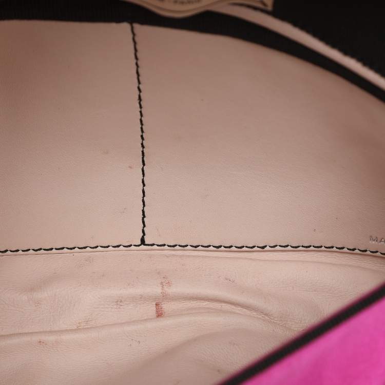 Pre Owned Nina Ricci Pink Satin Baguette Frame Bag