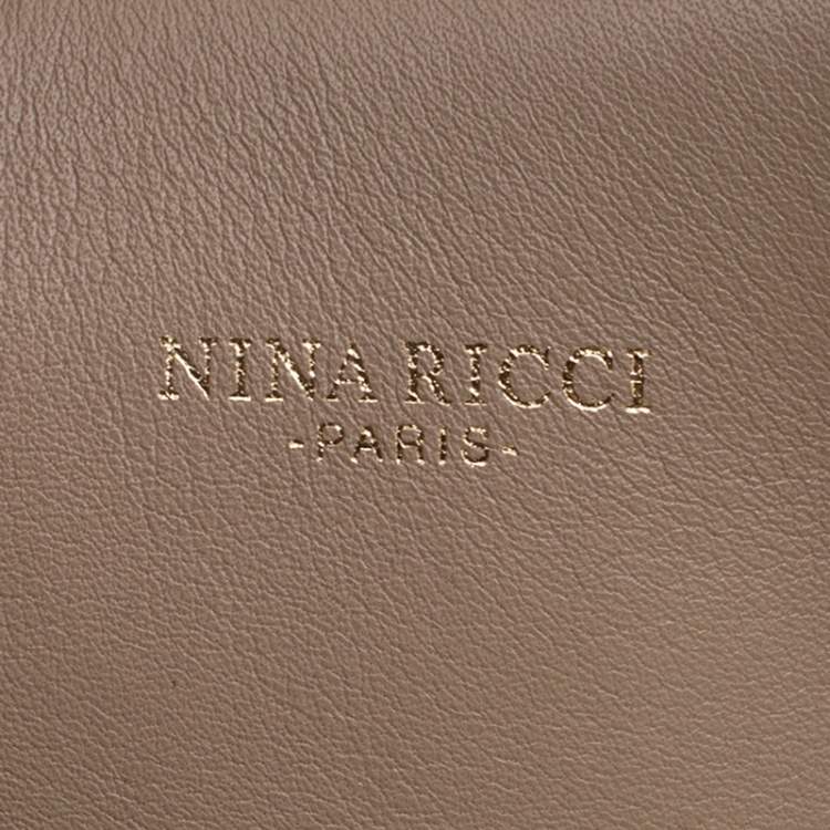 Pre Owned Nina Ricci Beige Leather and Suede Small Marche Tote