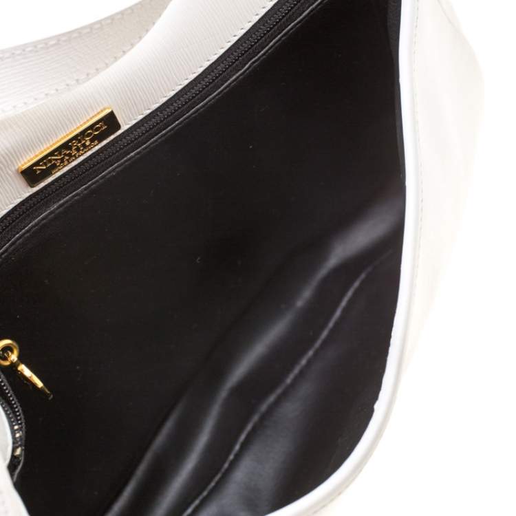 Pre Owned Nina Ricci White Leather Flap Shoulder Bag