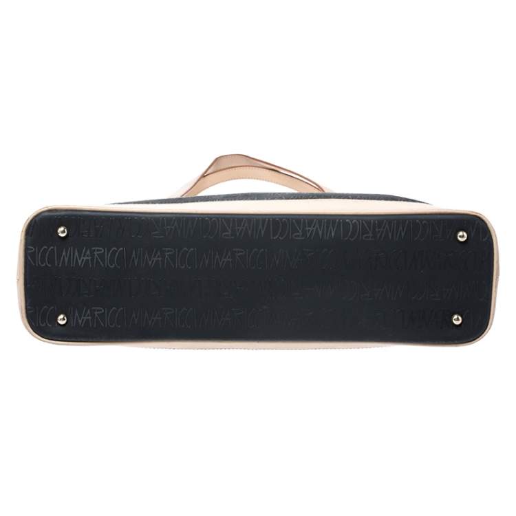 Pre Owned Nina Ricci Black Vinyl Monogram Tote