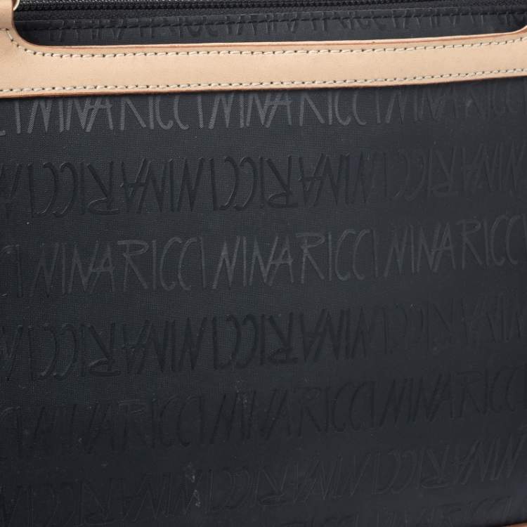 Pre Owned Nina Ricci Black Vinyl Monogram Tote