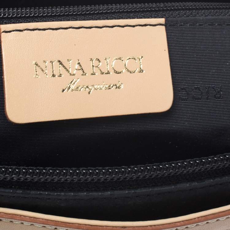 Pre Owned Nina Ricci Black Vinyl Monogram Tote