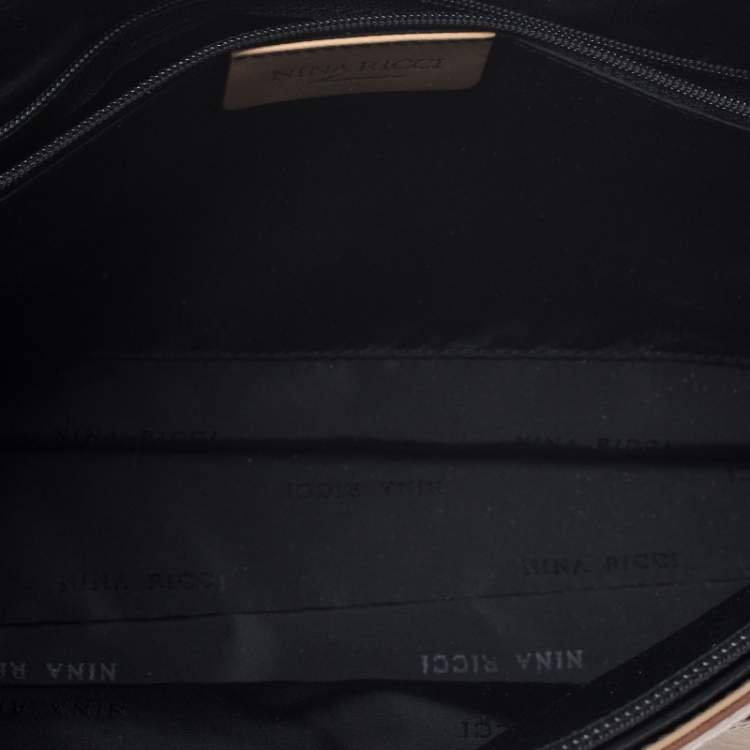 Pre Owned Nina Ricci Black Vinyl Monogram Tote