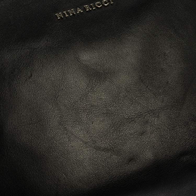 Pre Owned Nina Ricci Black Leather Chain Tote